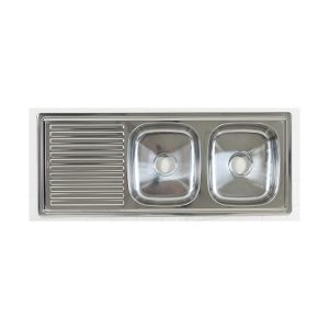 Milano Inset Stainless Steel Kitchen Sink, 120x50cm, Double Bowl with ...