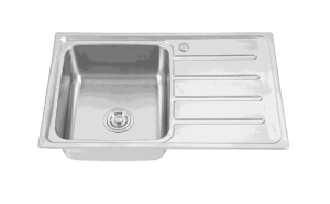 Milano Inset Kitchen Sink, Single Bowl with Drainboard, 86x50cm ...