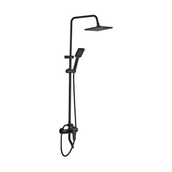 Milano Tina Square Complete Rain Shower System, Matte Black