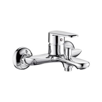 Milano Cary Wall-Mount Bathtub Faucet with Handheld Shower Set, Chrome