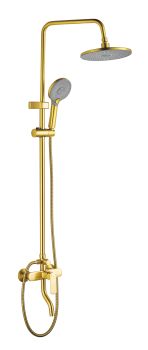 Milano Lord Complete Rain Shower System, Matte Gold