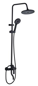 Milano Lord Complete Rain Shower System, Matte Black