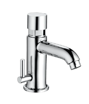 Milano Self-Closing Push Faucet, Hot & Cold Water Mixer for Commercial Sinks