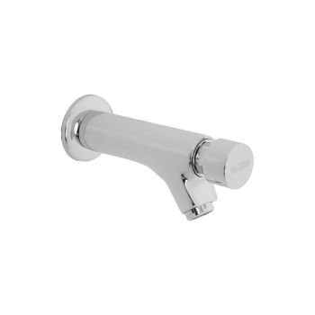 Milano Wall-Mounted Self-Closing Push Tap, Chrome