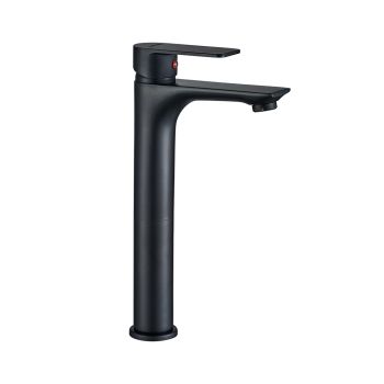 Milano Lemo Tall Vessel Sink Faucet, Matte Black