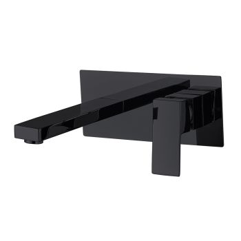 Milano Metro Wall-Mounted Bathroom Sink Faucet, Matte Black