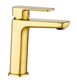 Milano Lord Bathroom Sink Faucet with Pop-Up Drain, Matte Gold