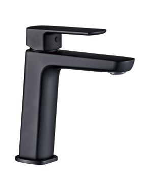 Milano Lord Bathroom Sink Faucet with Pop-Up Drain, Matte Black