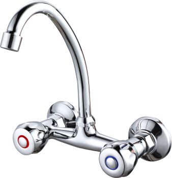 Milano Eco Leo Wall-Mounted Kitchen Faucet, Chrome