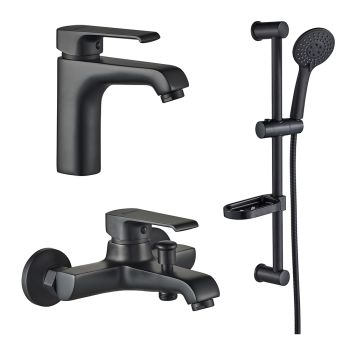 Milano Time 3-Piece Bathroom Faucet Set (Basin Faucet, Shower Mixer, Shower Kit)