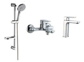 Milano Lord 3-Piece Bathroom Faucet Set (Basin Faucet, Bath Mixer, Shower Kit)