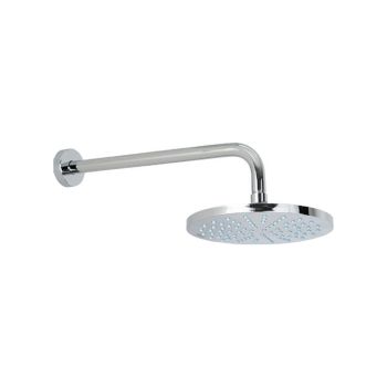 Milano Large Round Rainfall Shower Head with Wall-Mount Arm, Chrome
