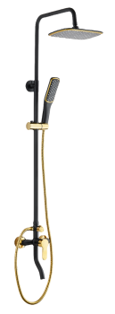 Milano Eco Kobe Shower System with Mixer, Matte Black