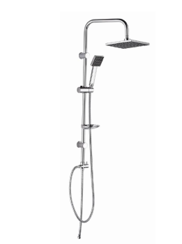 Milano Cloud Shower Column with Rainfall Head and Handheld Wand, Chrome