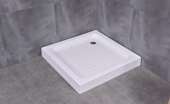 Milano Square Shower Tray with Front Panel, 80x80cm, White