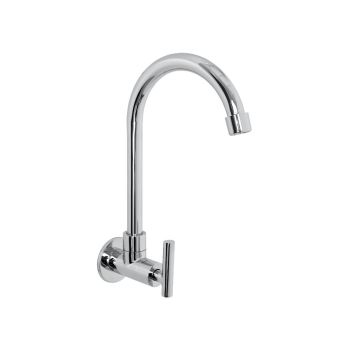 Milano Sam Wall-Mounted Kitchen Tap, Cold Water Only, Stainless Steel