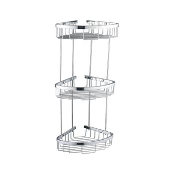 Milano Dora 3-Tier Stainless Steel Corner Shower Caddy Shelf