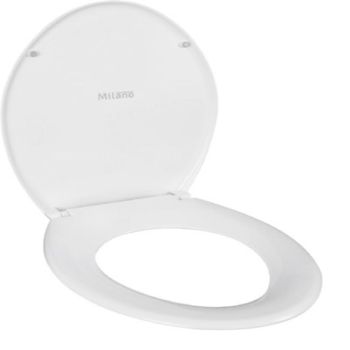 Milano Crown Replacement Toilet Seat Cover, Standard Round Shape, White