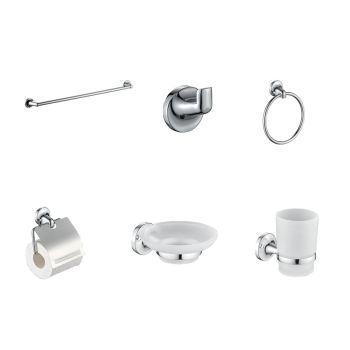 Milano Sally 6-Piece Bathroom Accessory Set (Soap Dispenser, Tumbler, etc.)