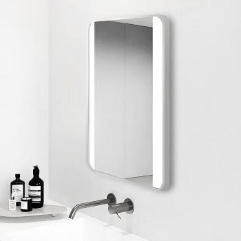 Milano Eco LED Bathroom Mirror with Silver Frame, 60x60cm, Square