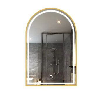 Milano Eco LED Bathroom Mirror with Gold Frame, 50x70cm