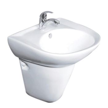 Milano Wall-Hung Bathroom Sink, Model B09B, White Ceramic