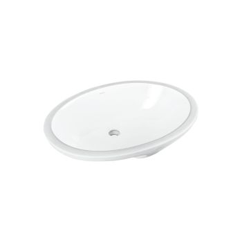Milano Undermount Bathroom Sink, Rectangular Ceramic Basin, White