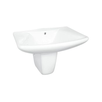 Milano Wall-Hung Bathroom Sink, White Ceramic