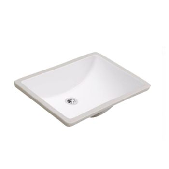 Milano Square Undermount Bathroom Sink, Ceramic Basin, 51x38cm