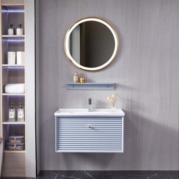 Milano Yen 80cm Bathroom Vanity with LED Mirror and Ceramic Basin