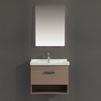 Milano Haley 60cm Bathroom Vanity with LED Mirror Cabinet and Ceramic Basin
