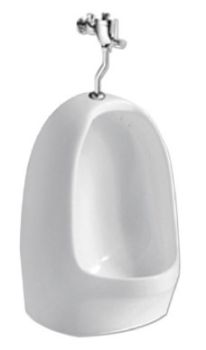 Milano Small Wall-Mounted Urinal, Ceramic, White