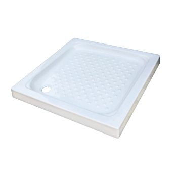 Milano Square Ceramic Shower Tray Base, 80x80cm, Anti-Slip Surface, White