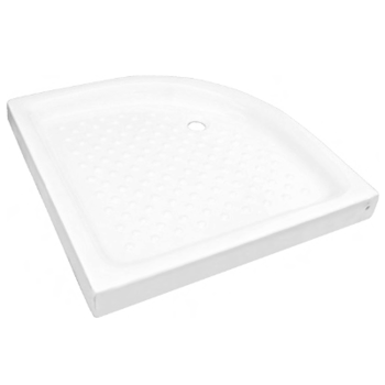 Milano Round Corner Ceramic Shower Tray Base, 80x80cm, White