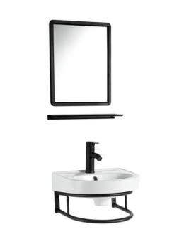 Milano Wall-Hung Sink with Mirror and Towel Holder Set