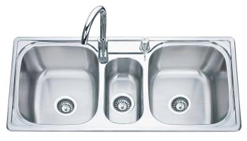 Milano Large Stainless Steel Kitchen Sink with Drainboard, 102x49cm