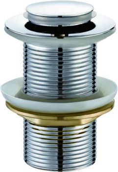 Milano Pop-Up Drain for Sinks Without Overflow, Push-to-Seal Mechanism