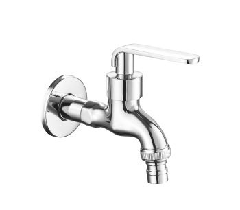 Milano Eco Short-Body Bib Tap, Wall-Mounted, Chrome