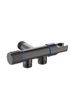 Milano Vena 2-Way Dual Outlet Angle Valve, 1/2-Inch, Grey Finish