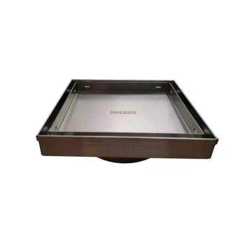 Milano 15x15cm Concealed Tile-Insert Floor Drain, 304 Stainless Steel, Patterned Cover