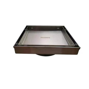 Milano 10x10cm Concealed Tile-Insert Floor Drain, 304 Stainless Steel, Patterned Cover