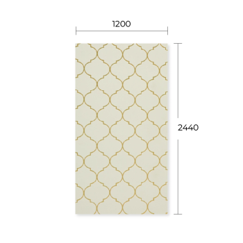 MIRROR ENGRAVED LAMINATE SHEET LSD 6051 GOLD+WHITE 4’x8’x1.5MM