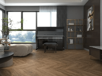 ATTICO - GRANDE SPC Flooring Herringbone SPCH2002-B-Thermo Oak 0.5/5.5 x 127 x 610mm incl 1mm IXPE Foam - Box 1.549m2/20pcs